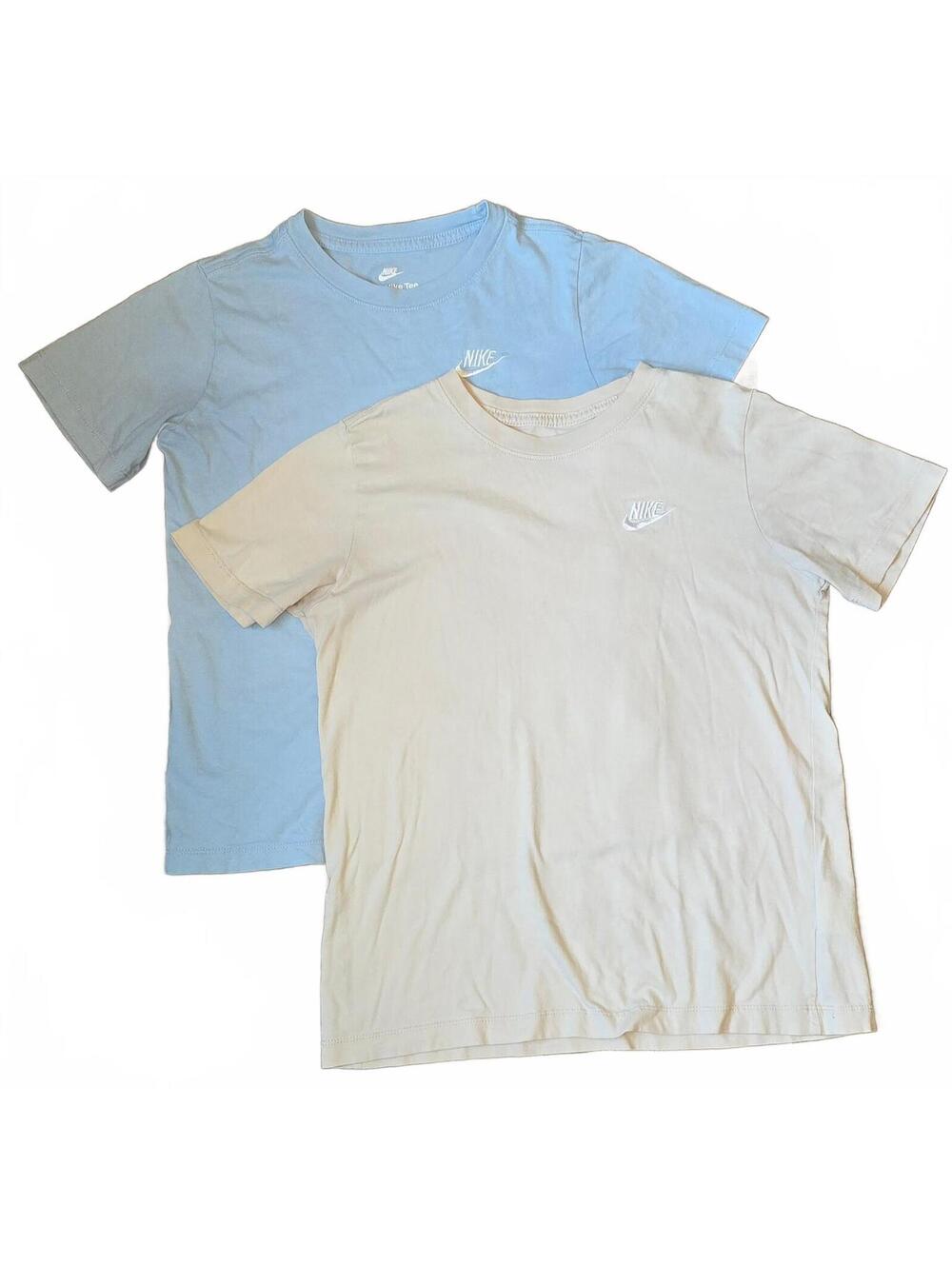 2-Pack Nike Classic Logo T-Shirts Size Youth Large Duo Blue & Cream Men/Women XS